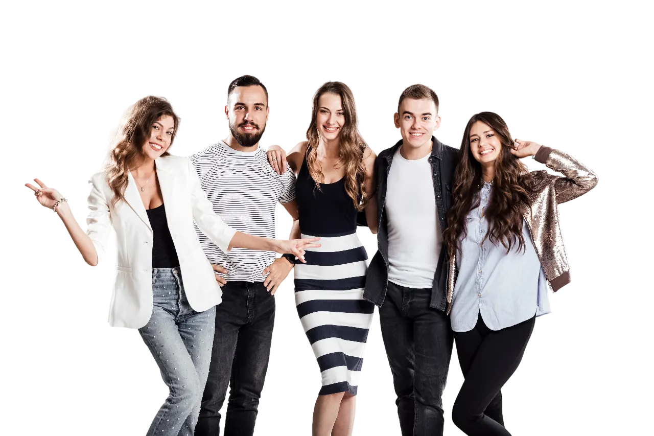 Gruppe von fröhlichen Menschen